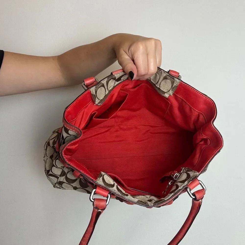Coach Women's Brown and Red Bag